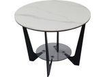 Couchtisch PAROLI, weiß (weiß, schwarz, weiß marmorisiert), B:60cm H:42cm T:60cm, Tische, Couchtisch