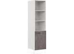 Seitenschrank IMPULS KÜCHEN "Prag", Breite/Höhe: 50/190,7 cm", grau (beton, optik schiefer dunkelgrau), B:50cm H:190,7cm T:57,6cm, Dekorfolie, Holzwerkstoff, Schränke, Seitenschrank, vormontiert, mit Drehtür, mit verstellbaren Fachböden