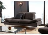 2,5-Sitzer W.SCHILLIG "enjoy&MORE", braun (braun z59), B:232cm H:87cm T:110cm, Chenille-Flachgewebe R66 (85% Polyester, 15% Nylon);Longlife Xtra-Leder Z59: Glattleder mit modischer Prägung. Hautstärke 0, 9 - 1, 1 mm;Stoff S37 (100% Polyester), Sofas, 2 5-Sitzer, mit Sitztiefenverstellung, Füße silber matt, Breite 232 cm