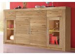 Highboard VOGL MÖBELFABRIK "Toronto", braun (wildeiche teilmassiv), B:182cm H:107cm T:42cm, Sideboards, Highboard, opt. Glastüren, teilmassiv, Rahmenoptik, Made in Germany
