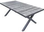 Garten-Essgruppe GARDEN PLEASURE "Tischgruppe »RANA/DAVINA Set 02«", grau (dunkelgrau, dunkelgrau), Teak FSC 100%, Sitzmöbel-Sets, Garten-Essgruppe, 4 Stühle (stapelbar), Tisch LxB: 202x100 cm