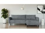 Ecksofa HOME AFFAIRE "Glandine", grau (dunkelgrau), B:233cm H:82cm T:177cm, 100% Polyester, Sofas, Ecksofa, L-Form