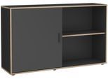 Aktenschrank FMD "Elias 20", schwarz (anthrazit, eiche nb), B:110,5cm H:72,8cm T:33cm, Holzwerkstoff, Schränke, Aktenschrank