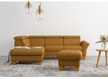 Ecksofa HOME AFFAIRE "Lindgren L-Form", gelb (mustard), B:249cm H:84cm T:217cm, 100% Polyester, Sofas, Ecksofa, wahlweise mit TV-Funktion, Stauraum und Kopfteilverstellung
