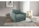 Sessel DOMO COLLECTION "700023 wandelbar zum Loungesessel, Relaxliege und Gästebett", blau (petrol), B:105cm H:95cm T:100cm, 95% Polyester, 5% Nylon, Sessel, Sessel, Schlaffunktion, Federkern, stabile Liegefläche ca. 70 x 195 cm
