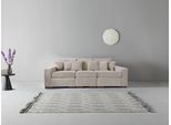 3-Sitzer HOME AFFAIRE "Skara", beige (natur), B:310cm H:86cm T:100cm, 100% Polyester, Sofas, 3-Sitzer, Lounge-Sofa mit Federkernpolsterung, in vielen Bezugsvarianten