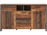 Sideboard FORTE "Clif", grau (old wood vintage, beton, optik), B:156,4cm H:86,3cm, Holzwerkstoff, Sideboards, Sideboard, Breite 156 cm
