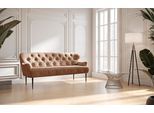 3-Sitzer HOME AFFAIRE "Amber", braun (chocco), B:193cm H:97cm T:87cm, 100% Polyester, Sofas, 3-Sitzer, mit Knopfheftung,in verschieden Stoffarten