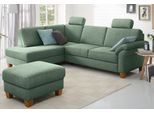 Ecksofa HOME AFFAIRE "Borkum L-Form, B: 249 cm - OTTO. Verlässliche Qualität.", grün (grün, grau), B:249cm H:87cm T:189cm, Struktur (100% Polyester);Luxus-Microfaser ALTARA NUBUCK (100% Polyester);MELROSE (100% Polyester);Luxus-Microfaser Toro (100% Polyester), Sofas, Ecksofa, optional Bettfunktion, Federkern