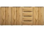 Highboard BORCHARDT MÖBEL "Tom", braun (wotan eiche), B:200cm H:93cm T:35cm, Holzwerkstoff, Sideboards, Highboard, Breite 200 cm