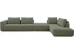 Wohnlandschaft MUSTERRING, turtle, B:395cm H:78cm T:202cm, 100% Polyester, Sofas, Wohnlandschaft, Anreihsofa mit Armlehne links, Eckteil rechts mit Kissen & Hocker