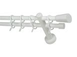 Gardinenstange GARESA "CLASSICO MOLIS", weiß, L:370cm, Gardinenstangen, Gardinenstange, Vorhanggarnitur, verlängerbar, Wandmontage, Keil, mit Ringe und Haken