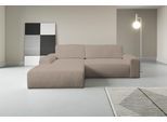 Ecksofa WERK2 "Rotterdam-L, kuschelweicher Cord oder Breitcord, L-Form, Breite 267 cm", grau (taupe), B:267cm H:85cm T:165cm, 100% Polyester, Sofas, Ecksofa, Design Ecksofa mit Schlaffunktion & Bettkasten, Breitcord, Taupe