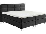 Boxspringbett, grau (charcoal), B:215cm L:210cm, Bezug: 100% Polyester;Polsterung: 100% Polyester, WESTFALIA SCHLAFKOMFORT, Komplettbetten, Boxspringbett, wahlweise mit Kaltschaum-Topper