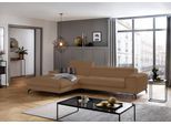 Ecksofa W.SCHILLIG "piedroo, Designsofa mit tollem Sitzkomfort, L-Form", braun (fango z69), B:303cm H:70cm T:193cm, Longlife Xtra-Leder Z69: Das feinnarbige, gedeckte Softleder Z69 besticht durch seine außergewöhnliche Weichheit im trendigen »Vintage-Look«, Hautstärke 0, 9 - 1, 1 mm, Sofas, Ecksofa, Kopfteilverstellung, wahlweise mit Sitztiefenverstellung, Breite 303cm