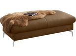 Polsterhocker W.SCHILLIG "piedroo, Designsofa mit tollem Sitzkomfort, bequem, L-Form", braun (fango z69), B:141cm H:42cm T:70cm, Longlife Xtra-Leder Z69: Das feinnarbige, gedeckte Softleder Z69 besticht durch seine außergewöhnliche Weichheit im trendigen »Vintage-Look«, Hautstärke 0, 9 - 1, 1 mm, Hocker, Polsterhocker, Füße in Silber matt