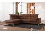 Ecksofa SIT & MORE "Astoria L-Form", braun (haselnuss), B:256cm H:91cm T:225cm, 100% Polyester, Sofas, Ecksofa, wahlweise mit motorischer Relaxfunktion