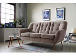 3-Sitzer EXXPO - SOFA FASHION "Scandi, bequem, aufwendige Rückenpolsterung für mehr Sitzkomfort", braun (cappuccino), B:187cm H:92cm T:92cm, Sofas, 3-Sitzer, aktuelle Farben in hochwertigen Bezugsqualitäten, Holzfuß