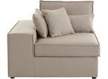 Sofaelement OTTO HOME "Florid", grau (taupe), B:100cm H:75cm T:100cm, Baumwollmix (60% Baumwolle/40% Leinen);Struktur fein (100% Polyester);Samtoptik (100% Polyester);Samtvelours (100% Polyester);Struktur (100% Polyester);Struktur recycelt (100% recyceltes Polyester), Polsterelemente, Sofaelement, als Teil eines Modulsofas,, fester Sitzkomfort, auch in Cord