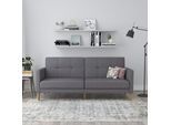 3-Sitzer DOREL HOME "Lilly", grau (hellgrau), B:207cm H:82cm T:82cm, Webstoff 100% Polyester, Sofas, 3-Sitzer, Bett-Funktion, Rückenlehne 3-fach verstellbar, Sitzhöhe 43 cm