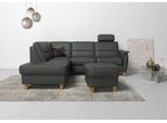 Ecksofa HOME AFFAIRE "Palmera L-Form, B: 236 cm", grau (anthrazit), B:236cm H:89cm T:212cm, Luxus-Microfaser (100% Polyester);Struktur (100% Polyester);Luxus-Microfaser in Lederoptik (100% Polyester), Sofas, Ecksofa, optional Bettfunktion & Bettkasten, Federkern