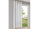 Gardine HEINE HOME Gr. 4, sanftes weiß, grau, B:130cm H:245cm, Polyester, Viskose, Gardinen, Gardine
