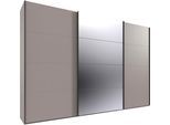 Kleiderschrank WIMEX "Mugano, Made in Germany, Lieferung bis in Deine Etage und Stellort", schwarz (saharagrau, griffe schwarz), B:360cm H:236cm T:65cm, Holzwerkstoff, Schränke, Kleiderschrank, 3 Schwebetüren, große Größen, mit oder ohne Spiegel, Metallgriffe