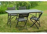 Garten-Essgruppe GARDEN PLEASURE "TABORA", schwarz (schwarz, schwarz, schwarz), B:180cm H:81cm T:176cm, Kunststoff, Stahl, Sitzmöbel-Sets, Garten-Essgruppe