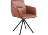 Polsterstuhl MUSTERRING "JustB SP500", braun (cognac), 1 Stk., Longlife Xtra-Leder Z69, drehbar, Stühle, Polsterstuhl, mit Armlehne, wahlweise mit Drehfunktion, Stativgestell in schwarz