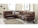 Ecksofa TRENDMANUFAKTUR "Cecilia II, in italienischen Design, bequem, hoher Sitzkomfort, L-Form", braun, B:280cm H:87cm T:240cm, Microfaser Vintage (100% Polyester);Struktur (100% Polyester);Struktur fein (100% Polyester), Sofas, Ecksofa, extrabreite Armlehnen für noch mehr Sitzkomfort