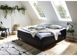 Boxbett "Happy", schwarz, B:160cm L:200cm, Bettgestell und seitliche Einfassung der Matratzen: Strukturstoff, 100% Polyester;Spiegelfläche der Matratze: 100% Polyester;Topper: 100% Polyurethan, Bezug (100% Polyester);Bezug Kopfkissen und Steppdecke: Microfaser (100% Polyester), waschbar bis 95C;Füllung Kopfkissen und Steppdecke: silikonisierte Hohlfaser (100% Polyester), anti-alergisch, ATLANTIC H