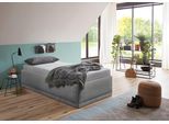 Polsterbett "Texel", grau, B:126cm H:34cm L:206cm, Bezug Bett: Veloursstoff 100% Polyester oder Microfaser (100% Polyester);Bonnell-Federkernmatratze: 51% Polypropylen, 39% Polyester und 10% Baumwolle;Kaltschaummatratze: 100% Polyester, Bezug abnehm- und waschbar bis 60C;Kissenbezug: 100% Polyester, Füllung : 100% Polyester (Hohlfaser), WESTFALIA SCHLAFKOMFORT, Betten, Polsterbett, Standardhöhe mi
