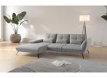 Ecksofa OTTO HOME "Mikado L-Form", silber (silberfarben), B:276cm H:88cm T:183cm, 100% Polyester, Sofas, Ecksofa, inkl. Sitztiefenverstellung und Armteilverstellung