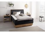 Boxspringbett OTTO HOME "Jenna", schwarz (carbone), B:164cm L:216cm, Komplettbetten, Boxspringbett, ohne LED-Beleuchtung, mit zertifizierten, recycelten Bezugsstoffen