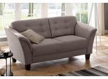 3-Sitzer HOME AFFAIRE "Trondheim", grau (taupe), B:196cm H:89cm T:90cm, Flachgewebe (100% Polyester);Luxus-Microfaser (90% Polyester, 10% Polyamid);Struktur fein (100% Polyester), Sofas, 3-Sitzer, mit Federkern, Knopfheftung im Rücken, Füße Buche