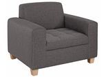 Sessel HOME AFFAIRE "Corby", grau (anthrazit), B:101cm H:80cm T:86cm, Struktur fein (100% Polyester);Chenille (100% Polyester);NaturLEDER (echtes Rindsleder) auf Sitzfläche, Kunstleder im Korpus;Melrose (100% Polyester), Sessel, Sessel, Steppung auf Sitzfläche