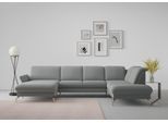 Wohnlandschaft SIT & MORE "Fashion U-Form", grau, B:338cm H:84cm T:207cm, Sofas, Wohnlandschaft, wahlweise mit Kopfteilverstellung, Vorziehsitz, motorisch, Nickelfüße