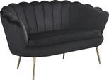 2-Sitzer SALESFEVER "Clam Komfort-Duo-Sitz", schwarz, B:136cm H:78cm T:76cm, Samtvelours (100% Polyester), Sofas, 2-Sitzer, Muscheldesign-Breite 136 cm: Pure Extravaganz