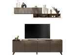 Wohnwand HOME AFFAIRE "Tray", braun (bronzo), Kastenmöbel-Sets, Wohnwand, 3-teilig