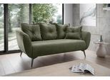 2,5-Sitzer HOME AFFAIRE "Baggio, Breite 196 cm zeitlos & elegant, bequem", grün (olive), B:196cm H:94cm T:103cm, 100% Polyester, Sofas, 2 5-Sitzer, schwarze Metallfüße