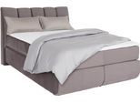Boxspringbett HOME AFFAIRE "Océane", grau (stone), B:150cm L:221cm, Komplettbetten, Boxspringbett, Bodenfrei- wirkt freischwebend, verschiedene Härtegrade (auch H4)