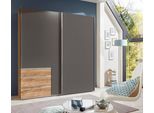 Schwebetürenschrank WIMEX "Level by fresh to go", grau (plankeneichefarben, graphit), B:250cm H:216cm T:65cm, Schränke, Schwebetürenschrank