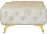 Polsterhocker HOME AFFAIRE "Amaury", beige, B:80cm H:45cm T:80cm, Struktur (100% Polyester);Samtoptik (100% Polyester), Hocker, Polsterhocker, Chesterfield-Optik, Breite 80cm, Fußfarbe wählbar