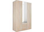 Kleiderschrank WIMEX "New York", braun (struktureichefarben hell, spiegel), B:135cm H:208cm T:58cm, Schränke, Kleiderschrank, mit Spiegeltür