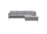 Ecksofa FLEXLUX "Fiore, L-Form", grau (sophisto gre), B:234cm H:85cm T:225cm, 100% Polyester, Sofas, Ecksofa, schmale Armlehnen, Füße alufarben, B/T 234/225 cm, Kaltschaum im Sitz