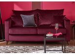 2-Sitzer HOME AFFAIRE "Renesse", rot, B:163cm H:90cm T:90cm, Samtvelours 100% Polyester;Luxus-Microfaser ALTARA NUBUCK (100% Polyester), Sofas, 2-Sitzer, lose Kissen, Keder an Sitzkissen