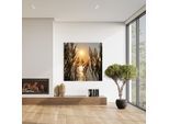XXL-Wandbild QUEENCE "Akustikbild Seelandschaft Gräser", farbe bild(er): natur, B:120cm H:120cm T:2,5cm, Polyester, Bilder, XXL-Wandbild, Einfache Akustiklösung ohne Baumaßnahme, Schalldämmung, Paneele