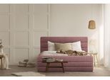 Polsterbett HOME AFFAIRE "Merrit", rot (rot, grau), B:173cm H:124cm L:234cm, Struktur (70% recyceltes Polyester, 30% Polyester), Betten, Polsterbett, Quernaht im Kopf- und Fußteil, in 5 Breiten, auch in 220 cm Länge