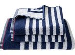 Handtuch Set DYCKHOFF "Maritim, Sea Stripe", blau (navy), 3 Stk., Frottier, Frottier, Obermaterial: 100% Baumwolle, Handtuch-Sets, Handtuch Set, 2 Handtücher (50x100cm), 1 Duschtuch (70x140cm)