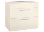 Kochfeldumbauschrank WIHO KÜCHEN "Flexi2", beige (front und korpus: magnolia), B:90cm H:82cm T:57cm, Schränke, Kochfeldumbauschrank